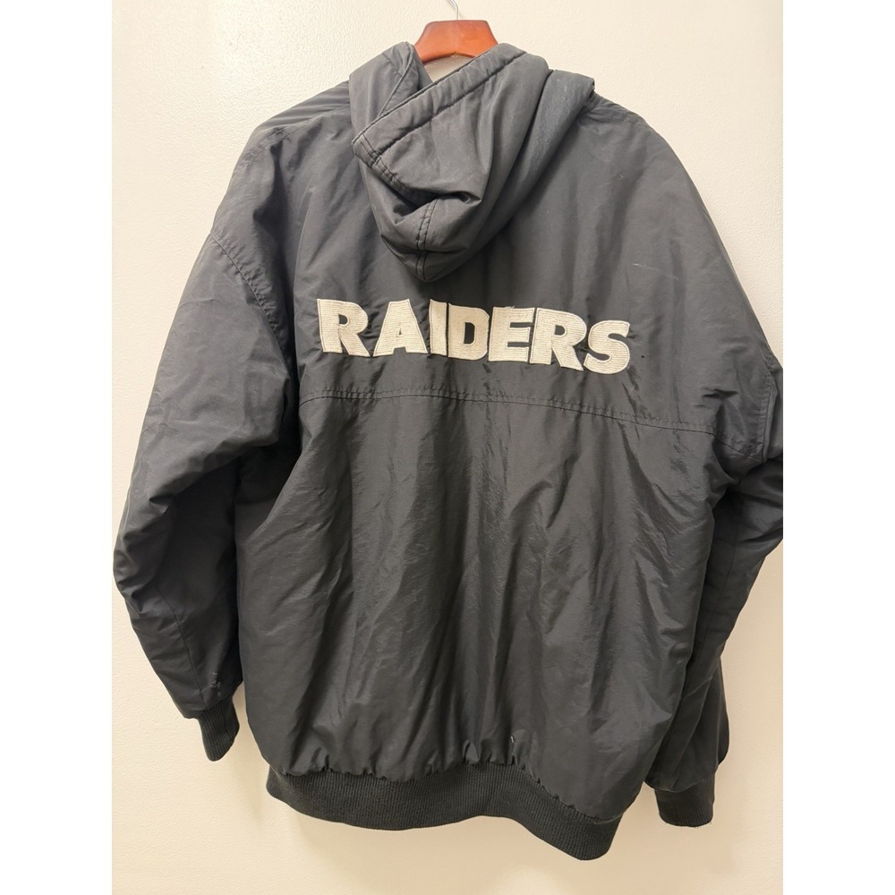 VTG Oakland Raiders Starter Jacket Men's XL Los Angeles 90s Distressed Flawed